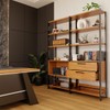 Estante para Livros Lume 1 Porta 2 Gavetas 100% Mdf Freijó/Preto Fosco - Panorama Móveis