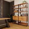 Estante para Livros Lume 1 Porta 2 Gavetas 100% Mdf Freijó/Preto Fosco - Panorama Móveis