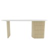 Mesa para Escritório Look 4 Gavetas Branco/Carvalho - Panorama Móveis