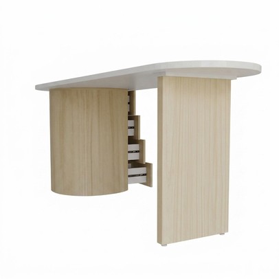 Mesa para Escritório Look 4 Gavetas Branco/Carvalho - Panorama Móveis