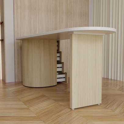 Mesa para Escritório Look 4 Gavetas Branco/Carvalho - Panorama Móveis