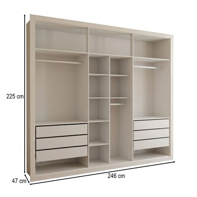 Closet Casal Aura 6 Gavetas Branco - Panorama Móveis