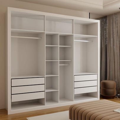 Closet Casal Aura 6 Gavetas Branco - Panorama Móveis