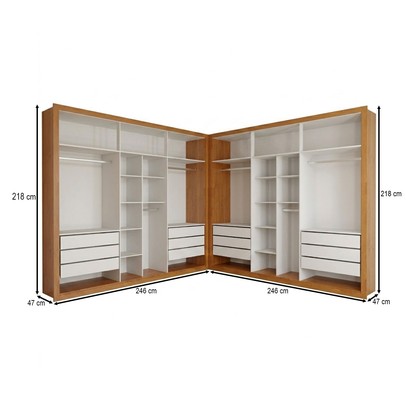 Closet Casal Duplo Aura 12 Gavetas Cinamomo - Panorama Móveis