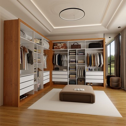 Closet Casal Duplo Aura 12 Gavetas Cinamomo - Panorama Móveis