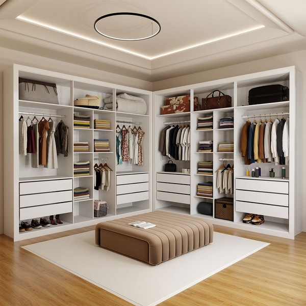 Closet Casal Duplo Aura 12 Gavetas Branco - Panorama Móveis