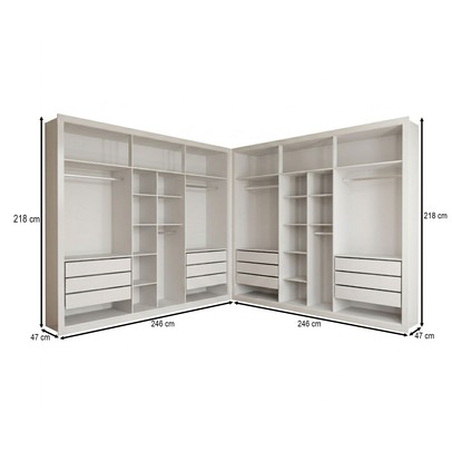 Closet Casal Duplo Aura 12 Gavetas Branco - Panorama Móveis