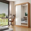 Guarda-Roupa Casal Seal 2 Portas 2 Gavetas com Espelho Cinamomo/Off White - Panorama Móveis