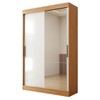 Guarda-Roupa Casal Seal 2 Portas 2 Gavetas com Espelho Cinamomo/Off White - Panorama Móveis