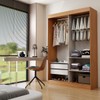 Guarda-Roupa Casal Seal 2 Portas 2 Gavetas com Espelho Cinamomo/Off White - Panorama Móveis