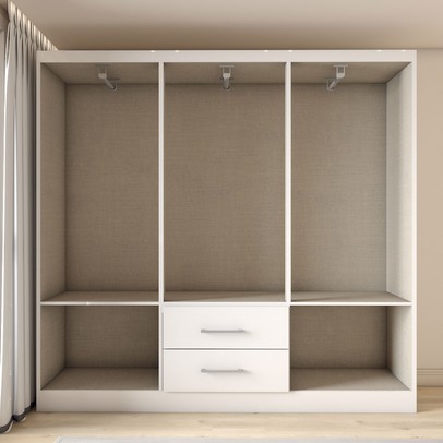 Guarda-Roupa Casal Australia 6 Portas 2 Gavetas Branco - Panorama Móveis