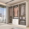 Guarda-Roupa Casal Australia 6 Portas 2 Gavetas Branco - Panorama Móveis