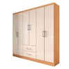 Guarda-Roupa Casal Australia 6 Portas 2 Gavetas Cinamomo/Off White - Panorama Móveis