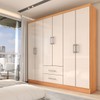 Guarda-Roupa Casal Australia 6 Portas 2 Gavetas Cinamomo/Off White - Panorama Móveis