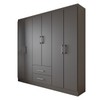 Guarda-Roupa Casal Australia 6 Portas 2 Gavetas Preto - Panorama Móveis