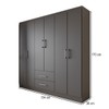 Guarda-Roupa Casal Australia 6 Portas 2 Gavetas Preto - Panorama Móveis