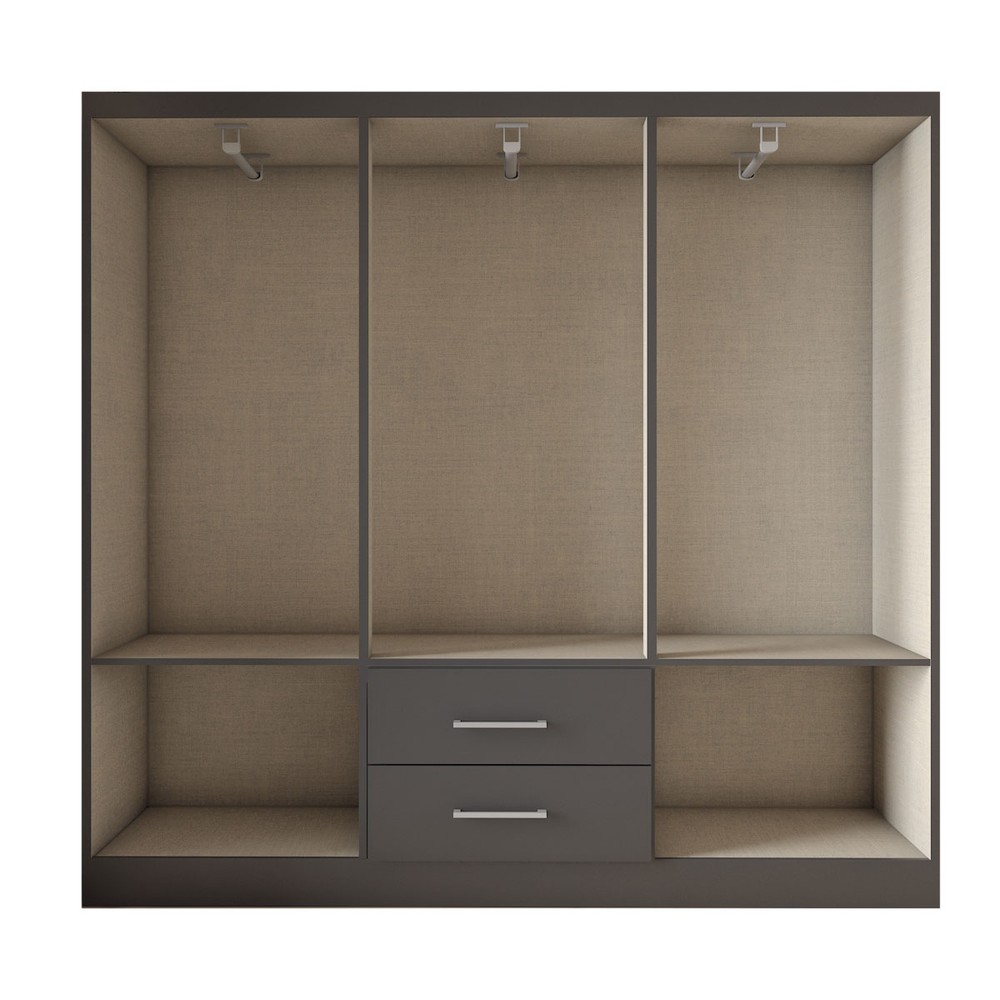 Guarda-Roupa Solteiro Austrália 6 Portas 2 Gavetas Preto - Panorama Móveis