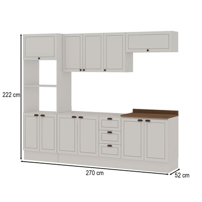 Cozinha Completa Conecta Frizz 11 Portas 3 Gavetas Cm0123r Branco - Genialflex