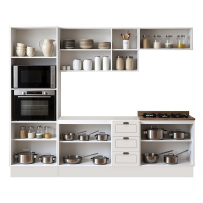 Cozinha Completa Conecta Frizz 11 Portas 3 Gavetas Cm0123r Branco - Genialflex