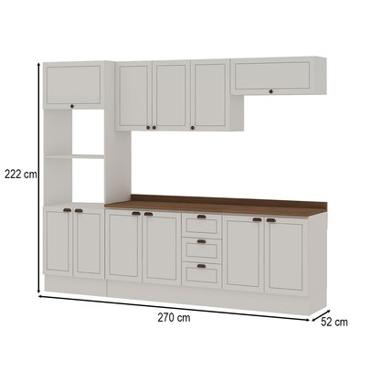Cozinha Completa Conecta Frizz 11 Portas 3 Gavetas Branco - Genialflex