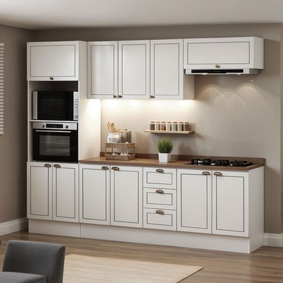 Cozinha Completa Conecta Frizz 11 Portas 3 Gavetas Branco - Genialflex