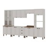 Cozinha Completa Conecta Frizz 15 Portas 3 Gavetas com Vidro e Pés Cm0124 Branco - Genialflex
