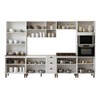 Cozinha Completa Conecta Frizz 15 Portas 3 Gavetas com Vidro e Pés Cm0124 Branco - Genialflex