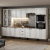 Cozinha Completa Conecta Frizz 15 Portas 3 Gavetas com Vidro e Pés Branco - Genialflex