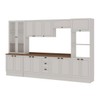 Cozinha Completa Conecta Frizz 15 Portas 3 Gavetas com Vidro Branco - Genialflex