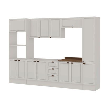 Cozinha Completa Conecta Frizz 13 Portas 3 Gavetas Cm0125r.02 Branco - Genialflex