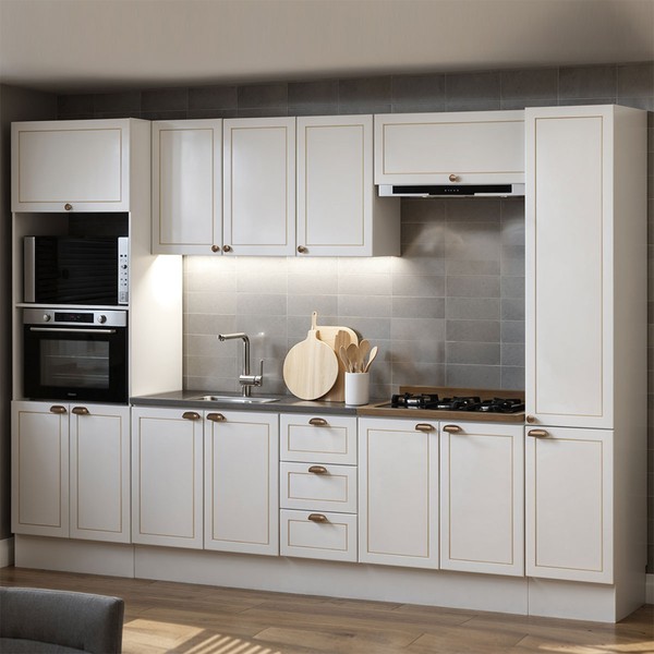Cozinha Completa Conecta Frizz 13 Portas 3 Gavetas Cm0125r.02 Branco - Genialflex