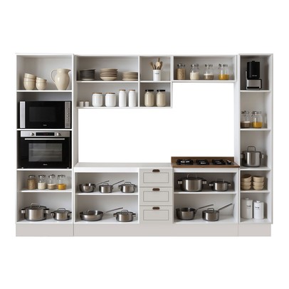 Cozinha Completa Conecta Frizz 13 Portas 3 Gavetas Cm0125r.02 Branco - Genialflex