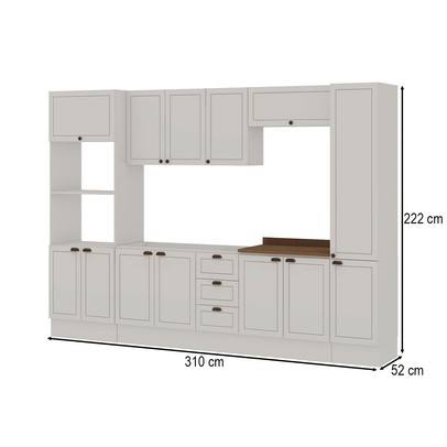 Cozinha Completa Conecta Frizz 13 Portas 3 Gavetas Cm0125r.02 Branco - Genialflex