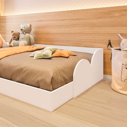 Cama Infantil Montessoriana Nube Branco - Pnr Móveis