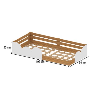 Cama Infantil Montessoriana Nube Branco/Freijó - Pnr Móveis