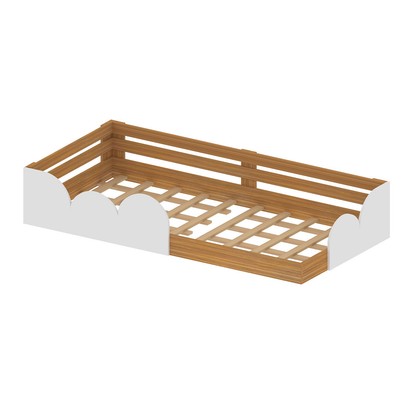 Cama Infantil Montessoriana Nube Branco/Freijó - Pnr Móveis