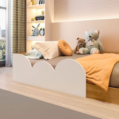 Cama Infantil Montessoriana Nube Branco/Freijó - Pnr Móveis