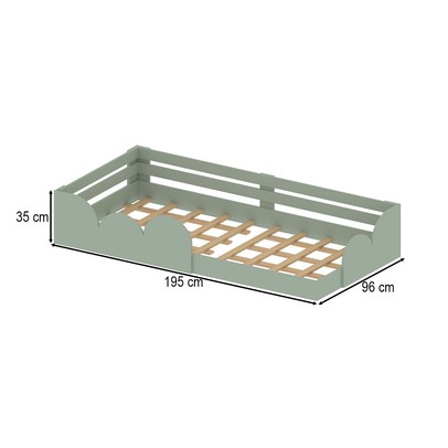 Cama Infantil Montessoriana Nube Verde - Pnr Móveis