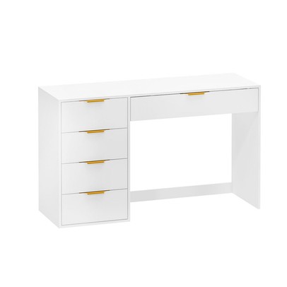 Mesa Escrivaninha Vita 5 Gavetas Branco - Pnr Móveis