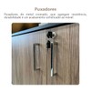 Armário para Escritório Tamburato com Led Nogal/Preto - Artany Movéis