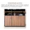 Armário para Escritório Tamburato com Led Nogal/Preto - Artany Movéis