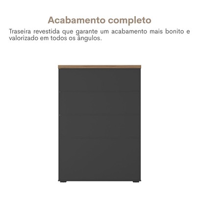 Armário para Escritório Tamburato com Led Nogal/Preto - Artany Movéis