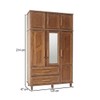 Guarda-Roupa Solteiro Acre 6 Portas 2 Gavetas com Espelho Ypê - Rodmoveis
