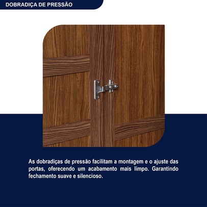 Guarda-Roupa Solteiro Acre 6 Portas 2 Gavetas com Espelho Ypê - Rodmoveis