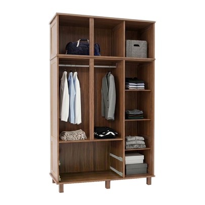 Guarda-Roupa Solteiro Acre 6 Portas 2 Gavetas com Espelho Ypê - Rodmoveis