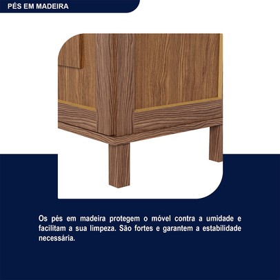 Guarda-Roupa Solteiro Acre 6 Portas 2 Gavetas com Espelho Ypê - Rodmoveis