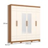 Guarda-Roupa Casal Flora 6 Portas 3 Gavetas com Espelho Cinamomo/Off White - Henn