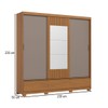 Guarda-Roupa Casal Delvin 3 Portas 3 Gavetas com Espelho Ripado Flex Cinamomo/Off White/Avelã - Henn