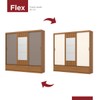Guarda-Roupa Casal Delvin 3 Portas 3 Gavetas com Espelho Ripado Flex Cinamomo/Off White/Avelã - Henn