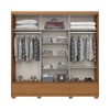 Guarda-Roupa Casal Delvin 3 Portas 3 Gavetas com Espelho Ripado Flex Cinamomo/Off White/Avelã - Henn